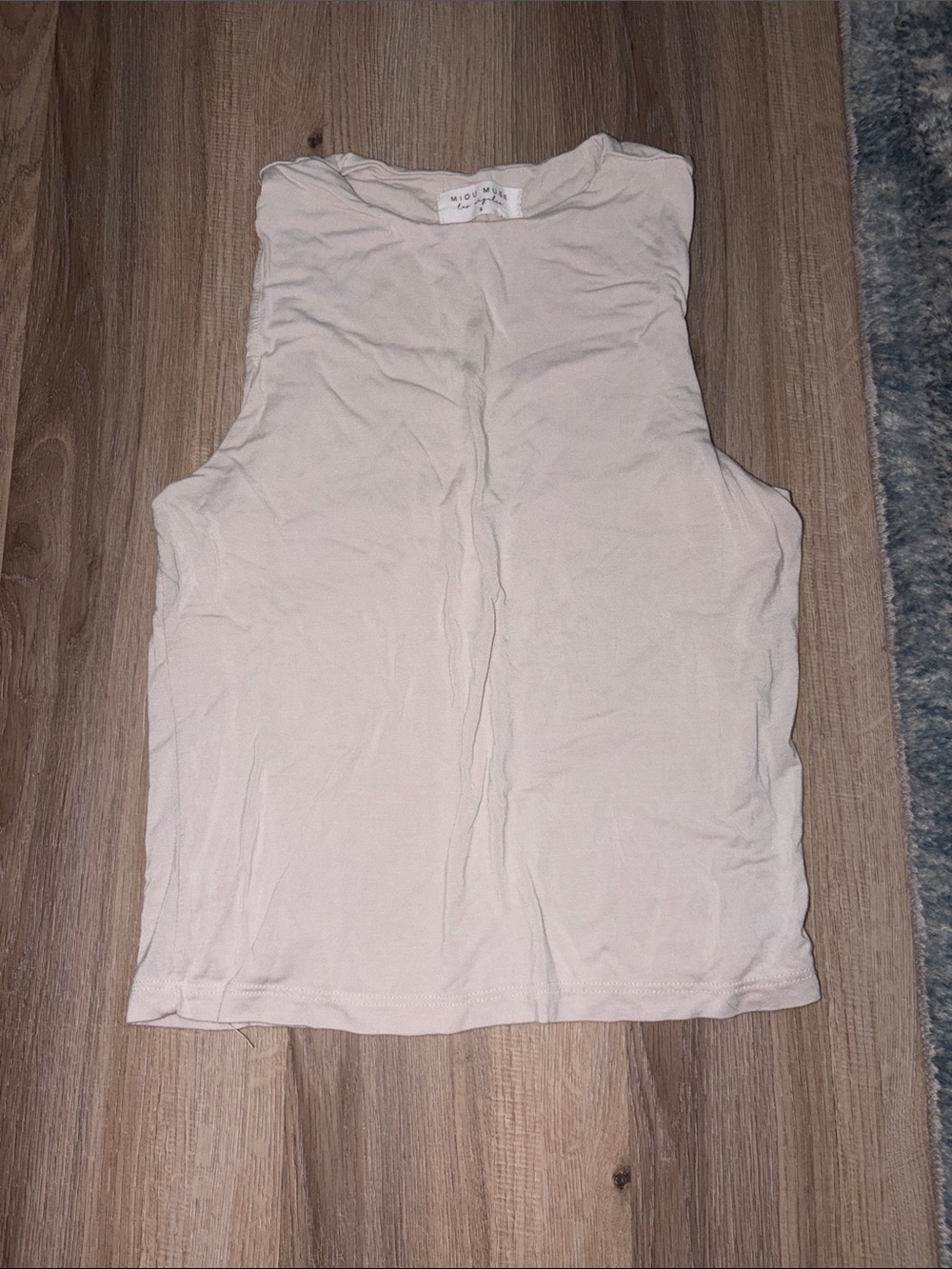 Sleeveless Crewneck Tank Top - Beige/Grey
